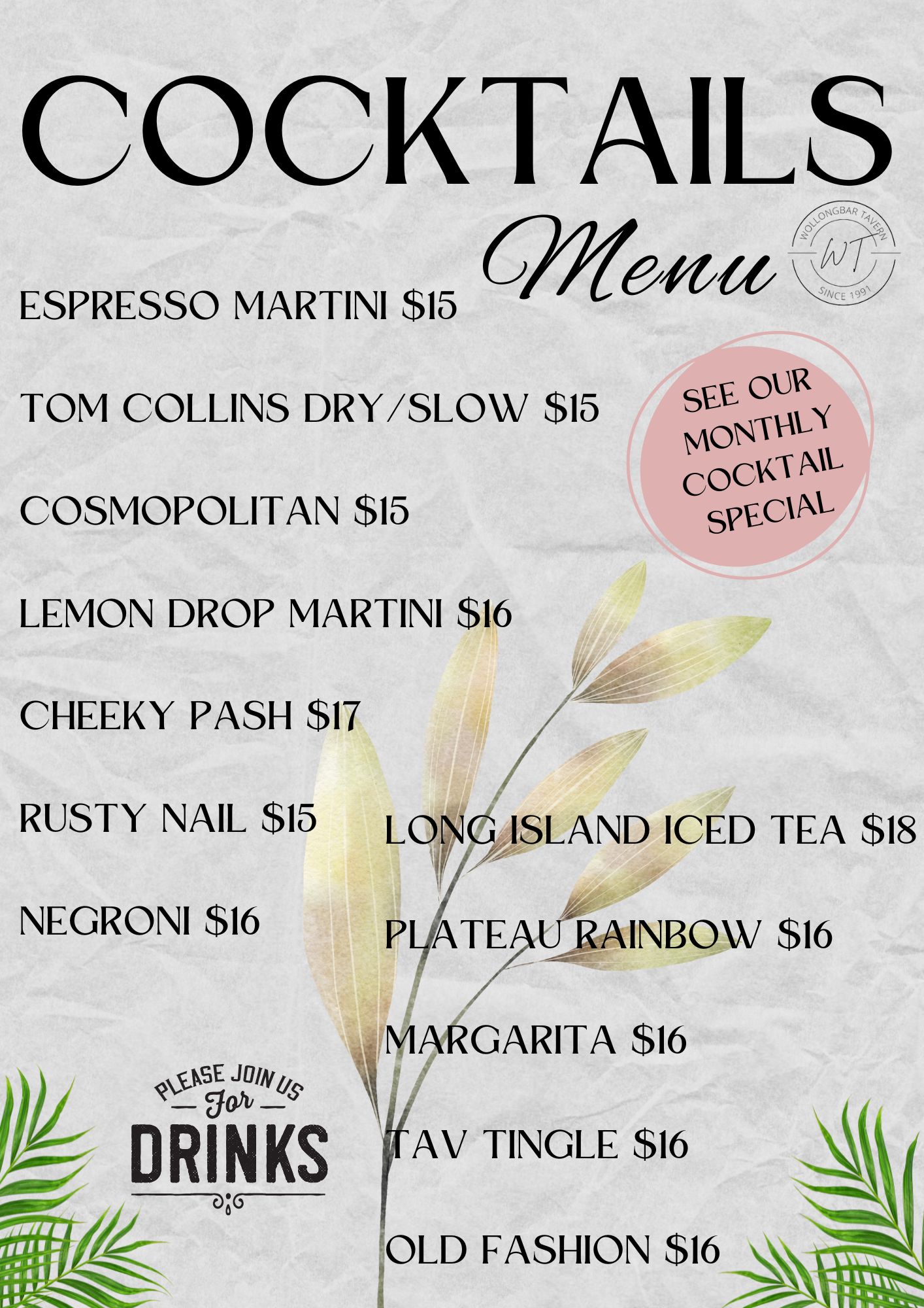 COCKTAIL MENU 